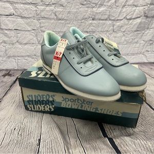 Sliders Endicott Johnson Womens Blue Bowling Shoes Size 7 Lace Up Vintage NWT